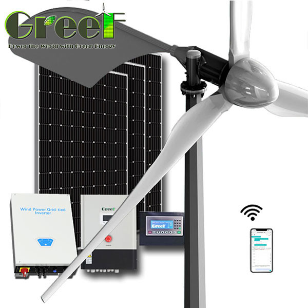 Éolienne marche/arrêt d'axe horizontal d'énergie de grille 1KW 5KW pour la ferme à la maison