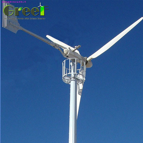 Contrôle intelligent de la protection contre les rafales non surveillée dans une éolienne horizontale avec frein automatique et vitesse de démarrage de 2,5 m/s