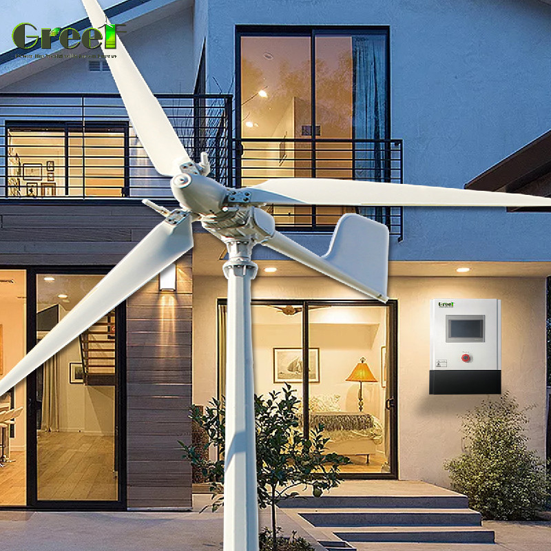 FRP Blades Système de turbine éolienne pour la maison Contrôle actif de l'éclairage pour des solutions énergétiques durables