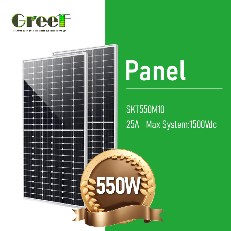 Système solaire sur et hors réseau avec panneaux solaires en silicium monocristallin avec batterie et onduleur