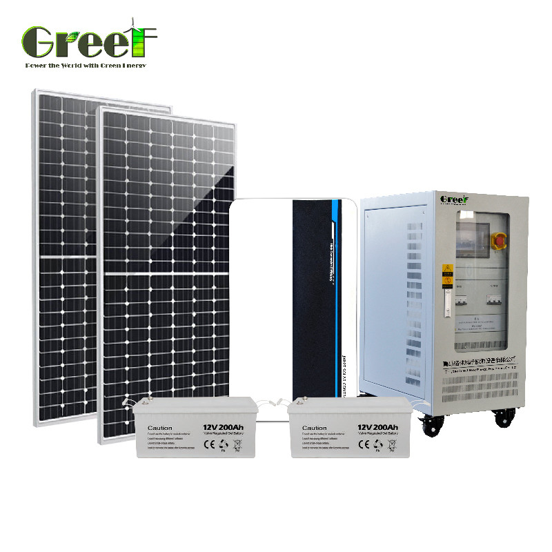 Puissance de charge de 5 kW Système d'énergie solaire hors réseau avec contrôleur de charge PWM inclus