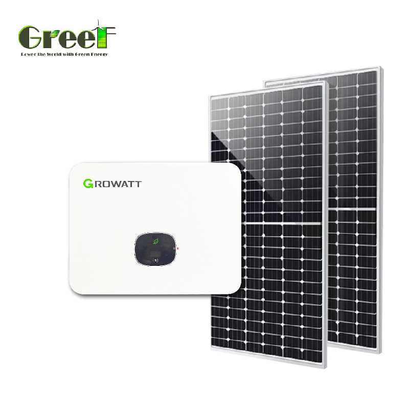 Système de panneaux solaires au silicium monocristallin 1kW-100kW Capacité avec affichage LCD et comptage net