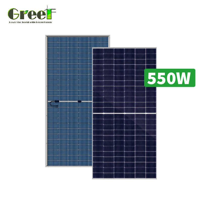 Système solaire sur réseau avec monomètre de mesure du réseau des panneaux de silicium monocristallin intégrés dans le système de surveillance