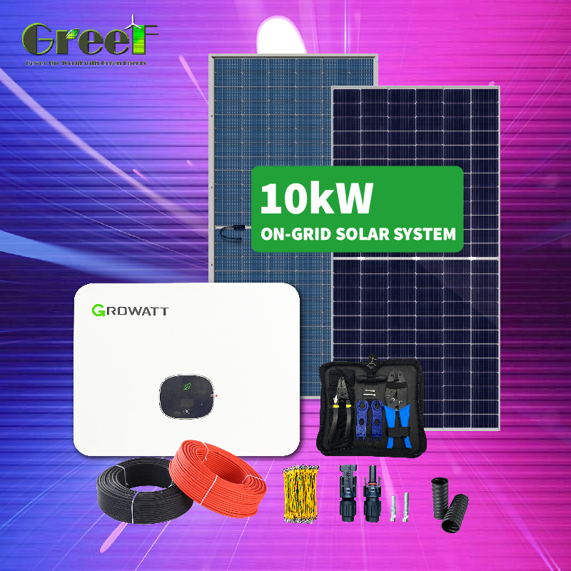 Système de raccordement de réseau de panneaux solaires monocristallins avec affichage LCD pour le comptage net 1kW-100kW de sortie