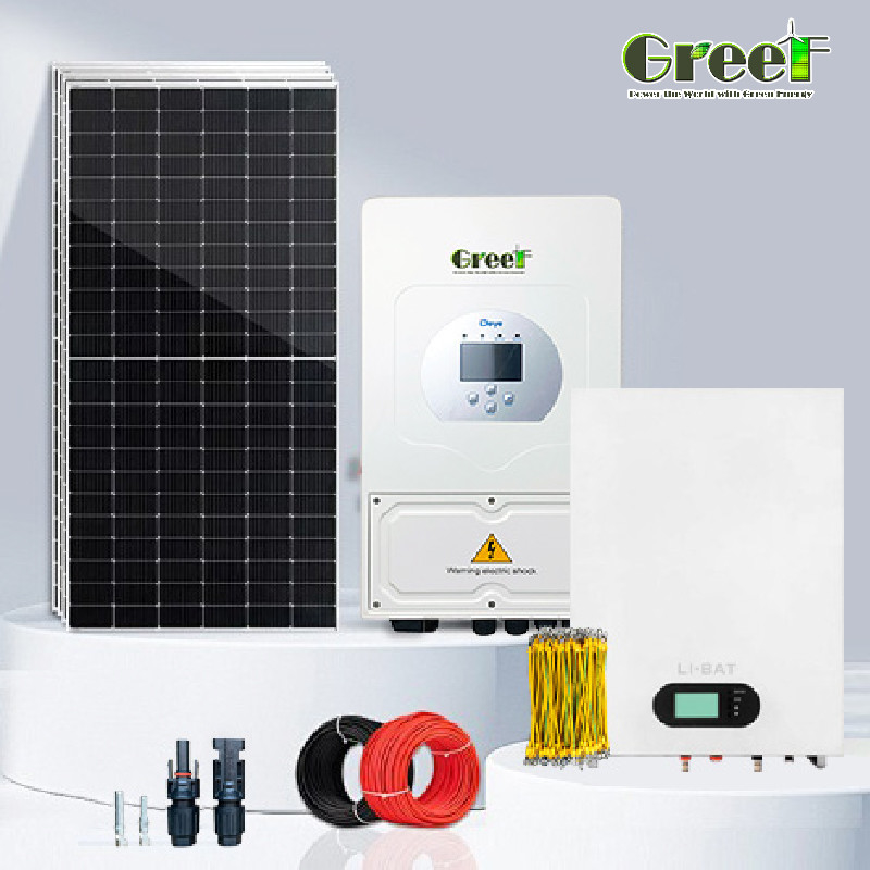 Système solaire hybride à tension de sortie de 110/220V avec onduleur sinusoïdal pur et écran LCD