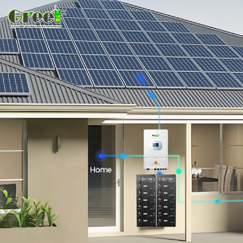 Affichage LCD Système solaire photovoltaïque 5kW Système solaire hybride de puissance de charge 5000W avec télécommande
