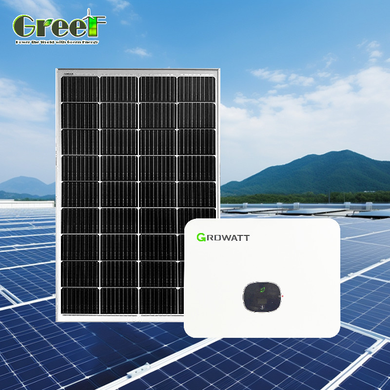 Affichage LCD Système solaire photovoltaïque 5kW Système solaire hybride de puissance de charge 5000W avec télécommande
