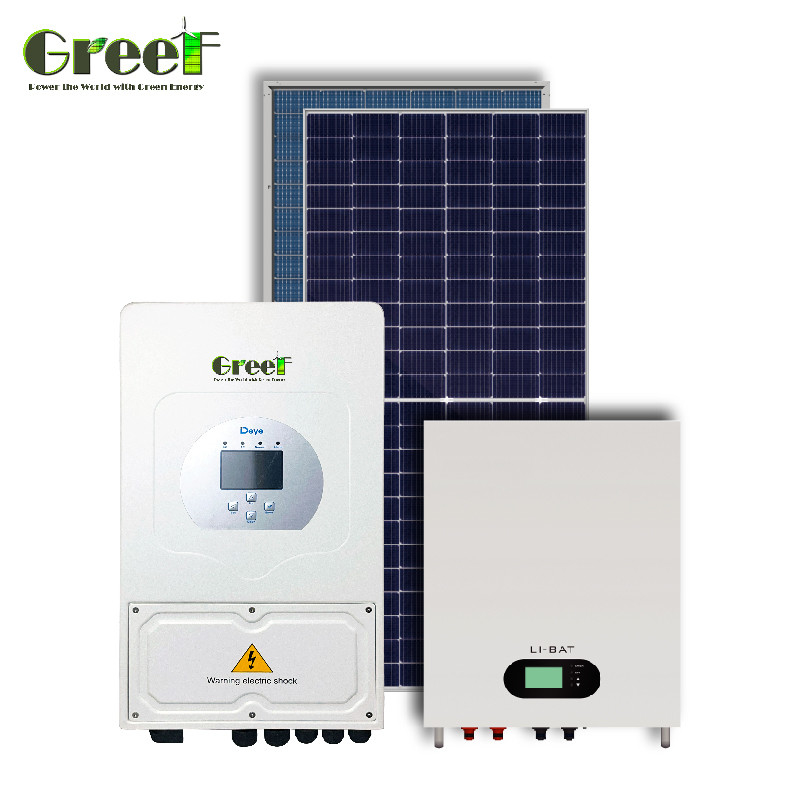 Système solaire hybride à tension de sortie de 110/220V avec onduleur sinusoïdal pur et écran LCD