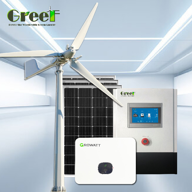 Générateur hybride de type 8KW 10KW LCD Pure Sine Wave Inverter avec panneau solaire photovoltaïque et télécommande