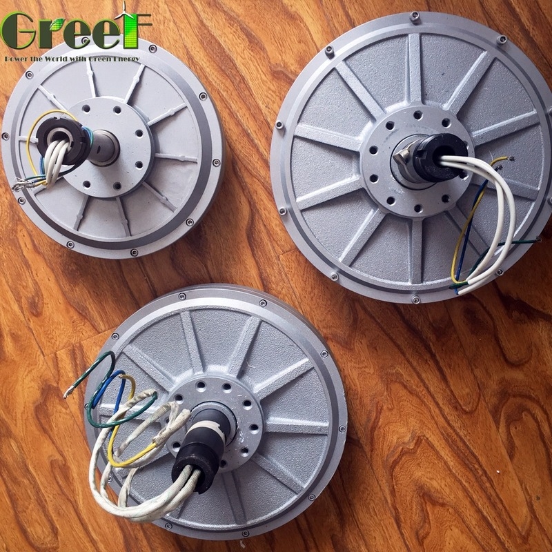générateur à un aimant permanent de disque de 2kw Coreless production d'électricité de 3 phases