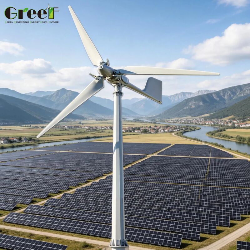 Système hybride éolien-solaire avec batterie Lifepo4 certifiée IEC, température de fonctionnement de -25 à 60 Celsius