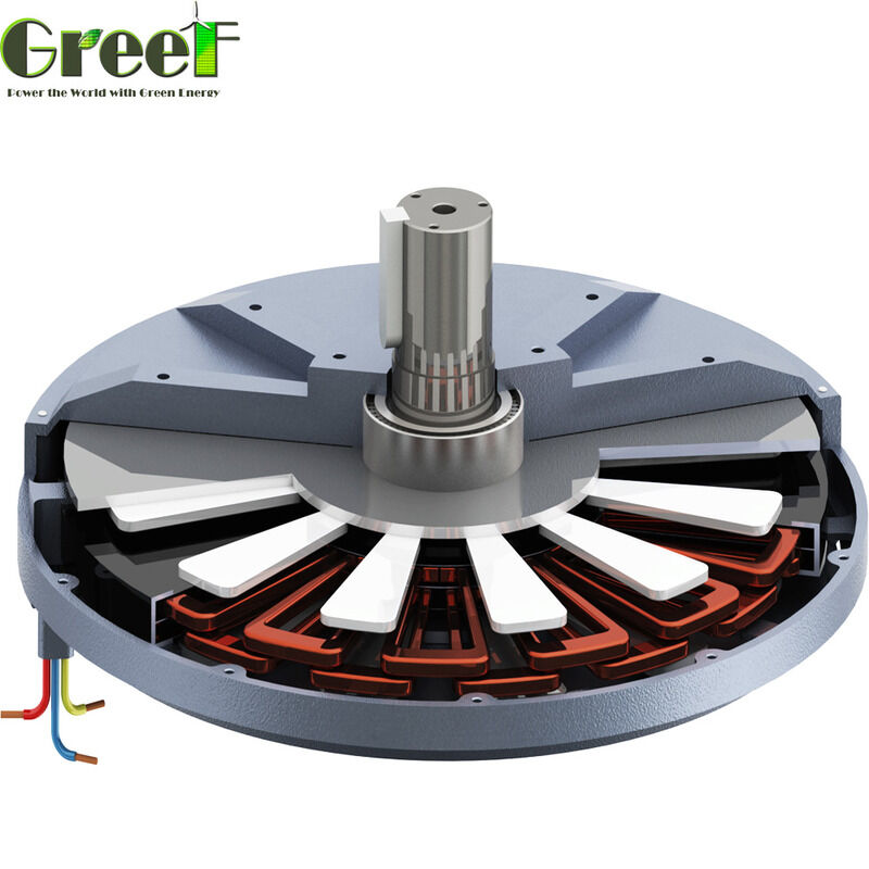 NSK Bearing Coreless Permanent Magnet Generator Designed with Aluminium Alloy Blade Material and 20 Years Life Time Providing Power Output