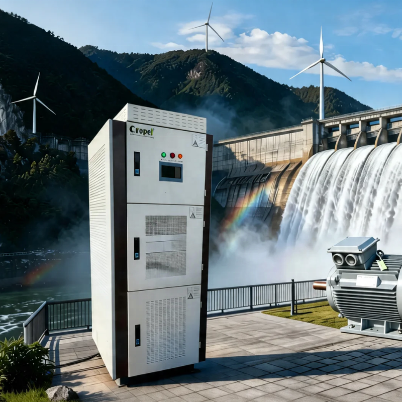 Convertisseur hybride avec contrôle du moteur de la passerelle d'eau, protection de la charge de décharge PWM et écran tactile LCD pour les projets hydroélectriques