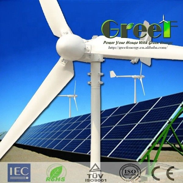 2KW sur le générateur de vent à axe horizontal complet d'énergie de réseau fabriqué en Chine
